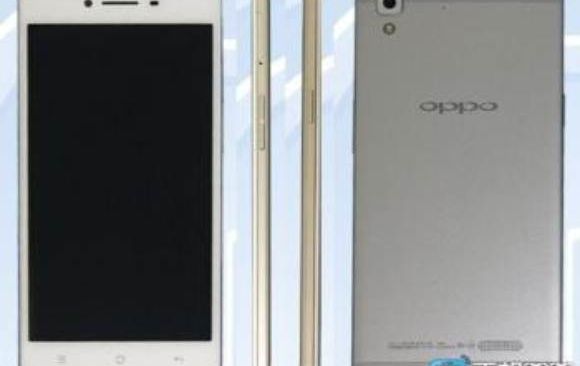 Two variations of the smartphone OPPO R7 shown in TENAA