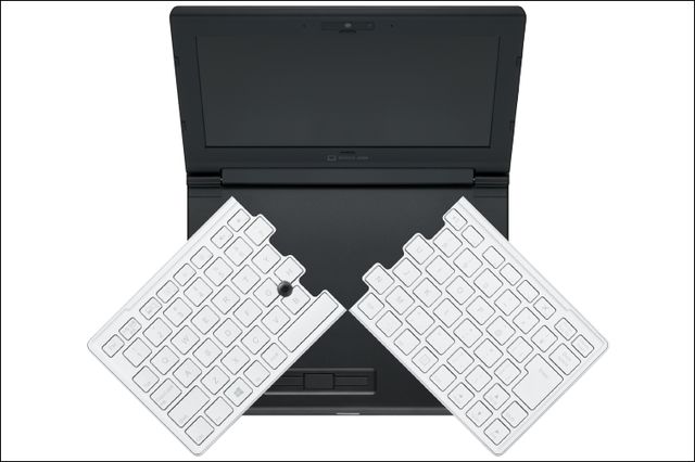 Portabook XMC10: unusual laptop with a folding keyboard